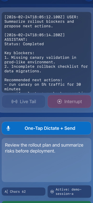 CmdWeave prompt and dictation panel